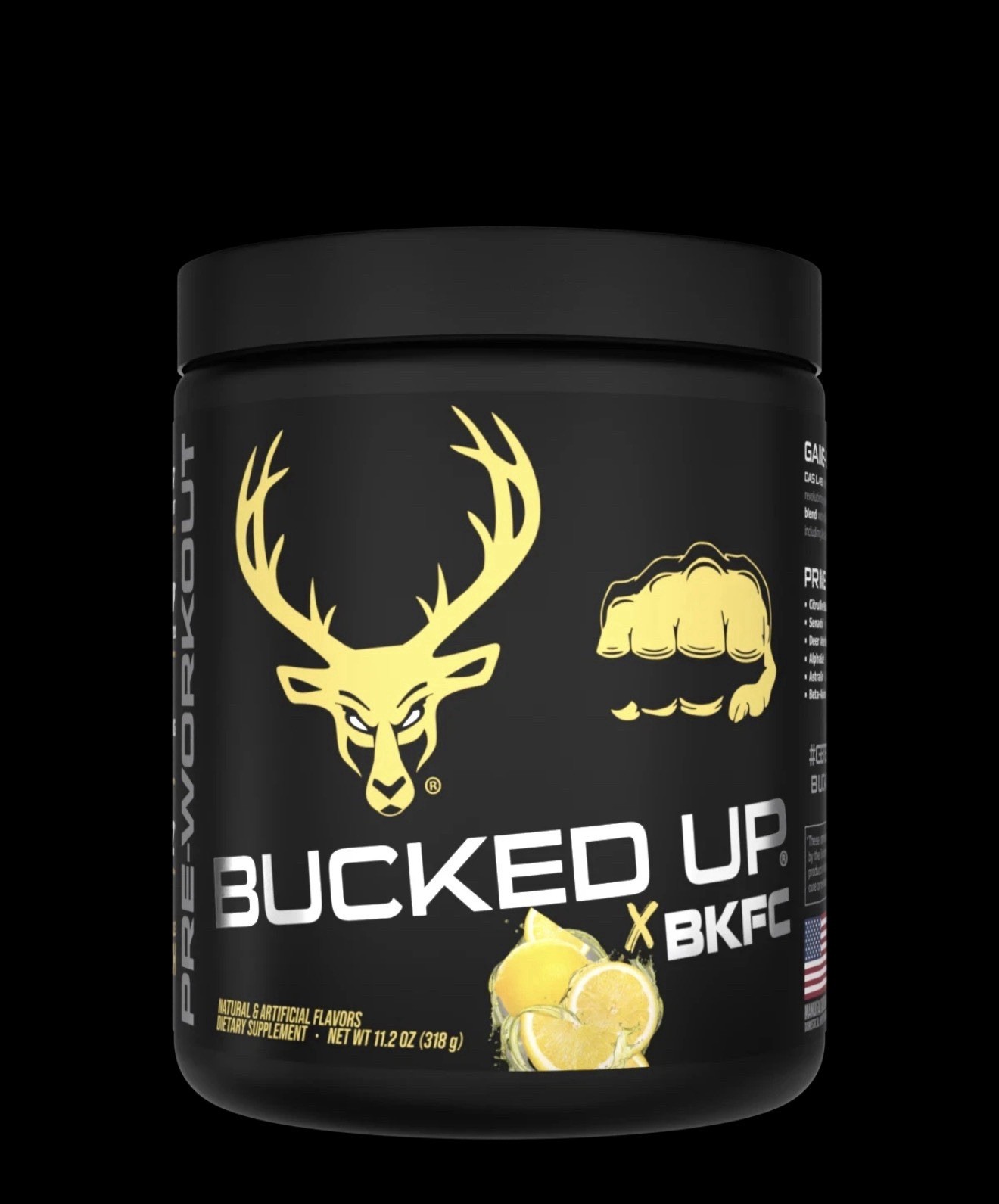 BUCKED UP PRE-WORKOUT LEMONADE BKFU Pump Focus Energy Strength Growth 30 Serving