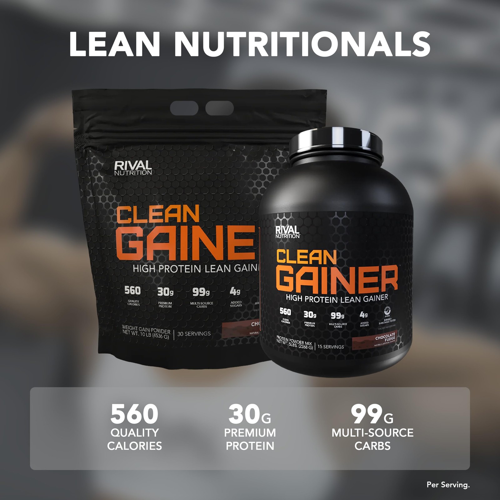 Rival Nutrition Clean Gainer I High Protein Lean Gainer Powdered Drink Mix I