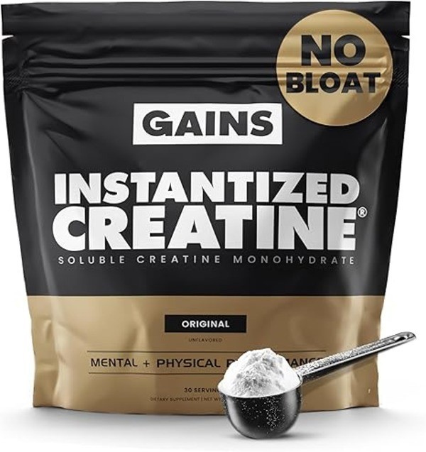 Gains in Bulk Instantized Creatine Monohydrate for Men & Women, Solub