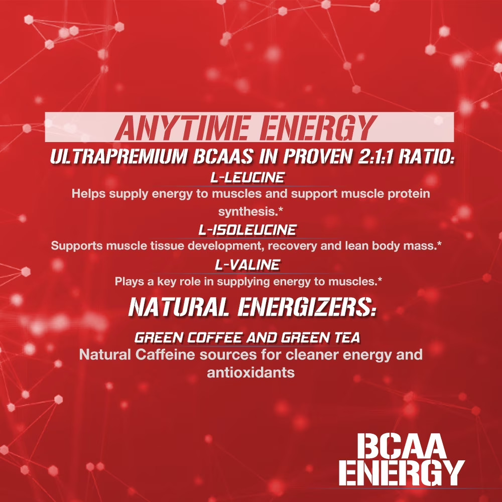 BCAA Energy Amino Acid Pre-Workout Powder – 30 Servings, Rocket Pop