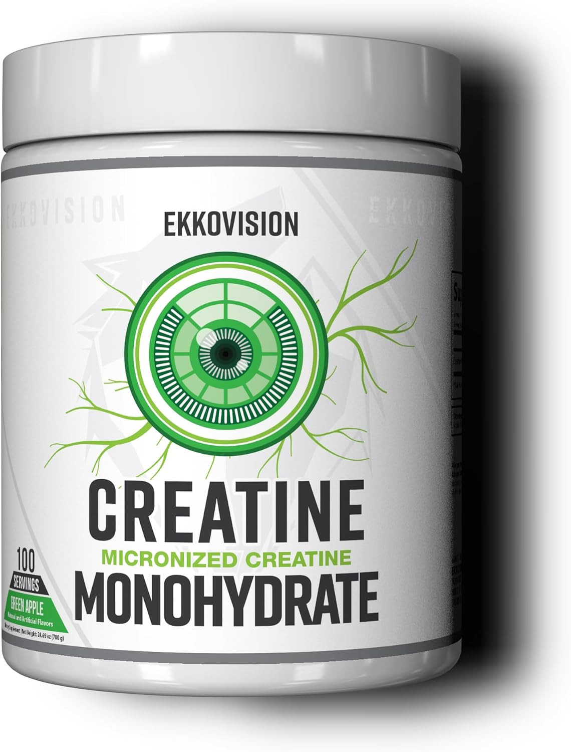 Ekkovision Creatine Monohydrate Green Apple 100 Servings Micronized Energy