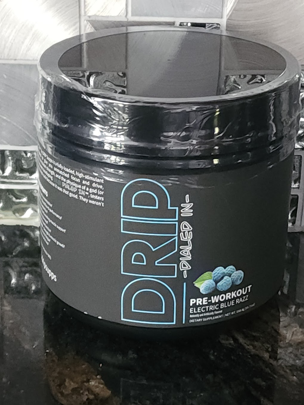 DRIP PRE WORKOUT POWDER – 19.71 oz – BLUE RASPBERRY – FREE SHIPPING!