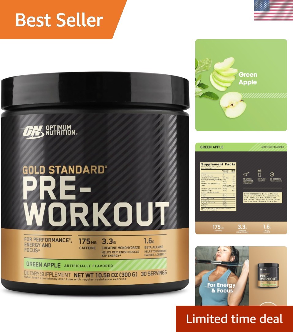 Delicious Green Apple Gold Standard Pre-Workout Powder – Enhanced Energy & Focus