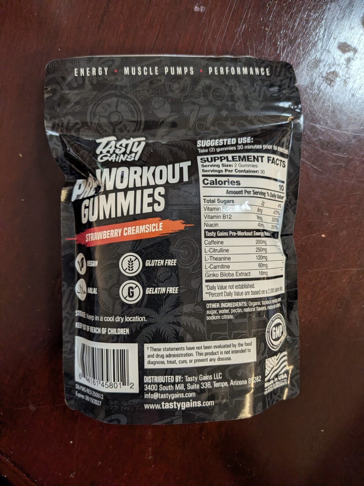 TASTY GAINS Creatine Gummies 90g of Creatine Monohydrate – Strawberry Creamsicle