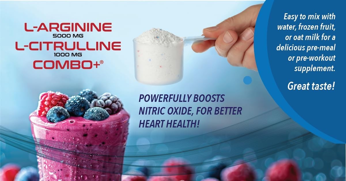 L-Arginine 5000mg & L-Citrulline 1000mg Powder – Nitric Oxide Booster, 30 Servin