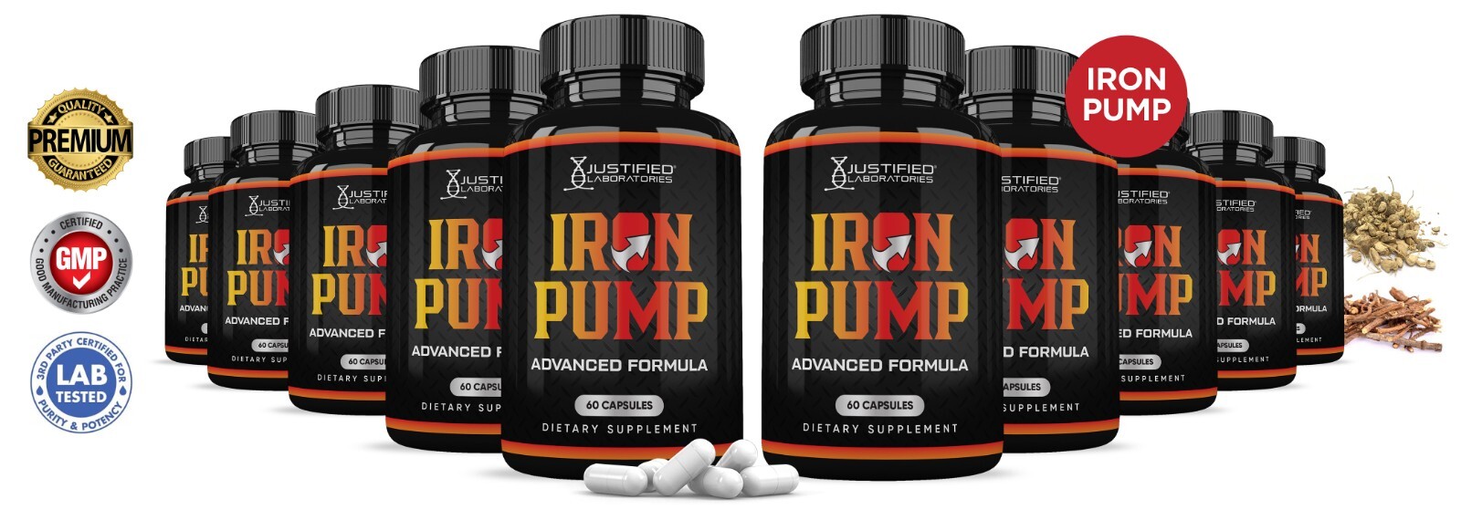 Iron Pump for Men Advanced Formula 1484MG Pills Vitamin Supplement 10 Pack
