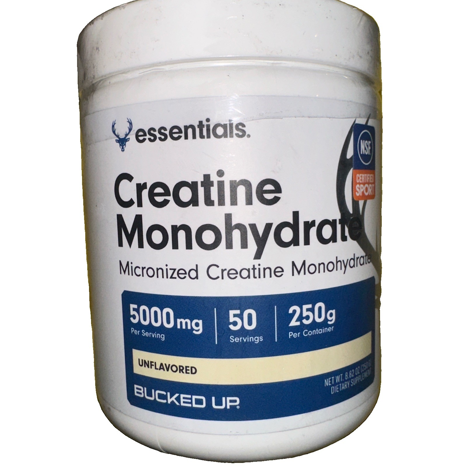 Bucked Up Creatine Monohydrate Micronized 50 Servings Powder Essential Exp:06/28
