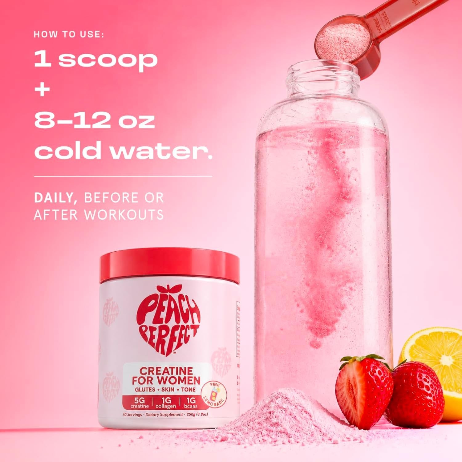 🔥 Creatine Monohydrate Powder For Women BCAA Collagen Glute Strength Workout ✨