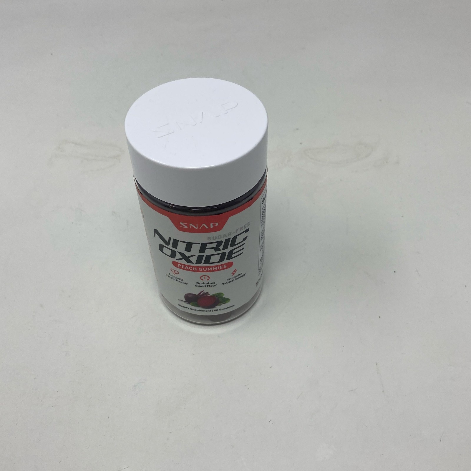 Snap Supplements Nitric Oxide Beet Gummies, Peach, 60ct