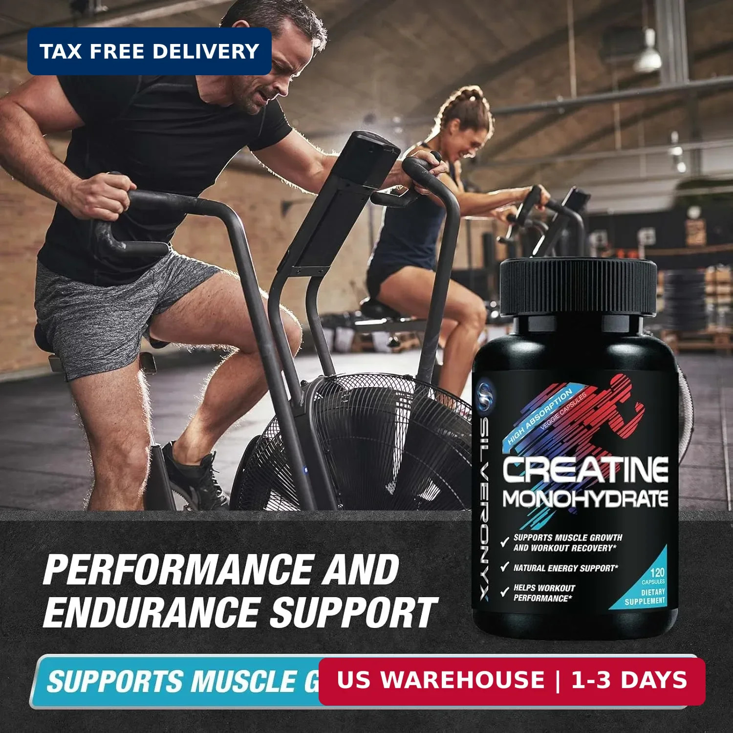 Creatine Monohydrate 3000mg Per Serving – 3X Strength Micronized Creatine Powder