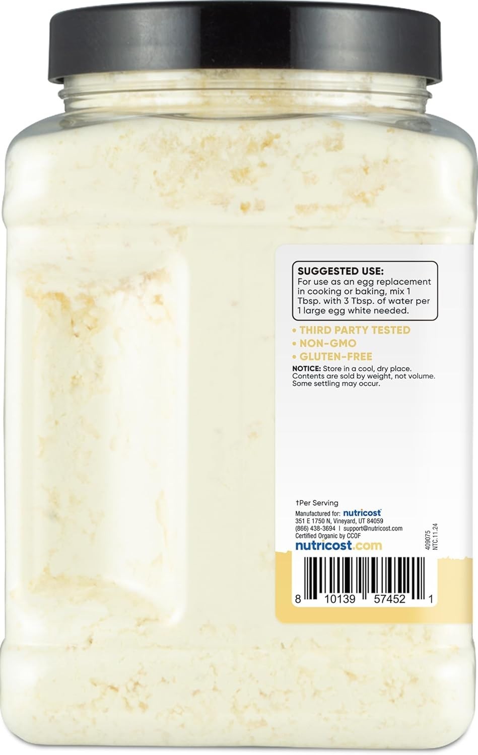 Nutricost Pantry Organic Egg White Protein Powder (1LB) – GMO-Free, Gluten-Free