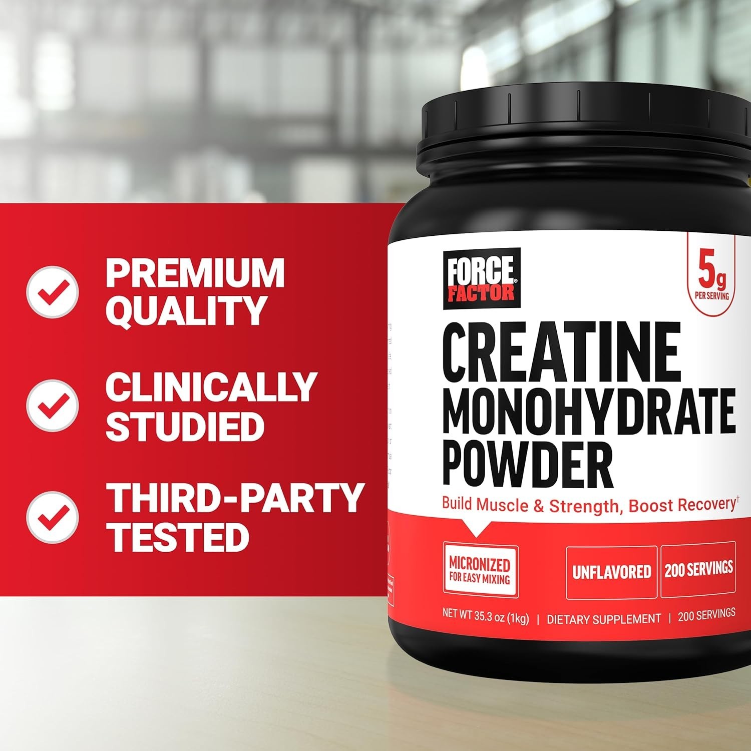 Pure Creatine Monohydrate Powder: 5g Dose for Strength, Recovery & Brain Health