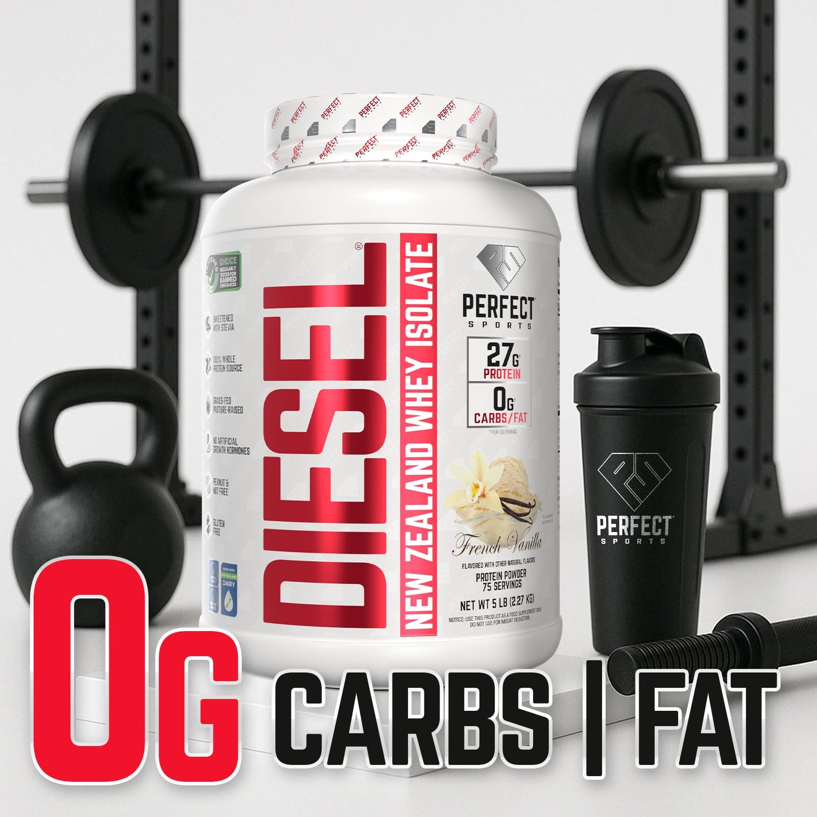 PERFECT SPORTS Diesel 100% New Zealand Whey Protein Isolate | Stevia Sweetene…