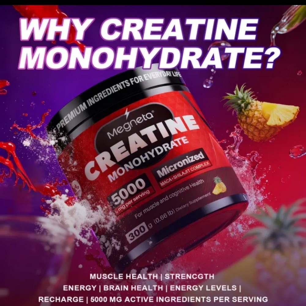 Creatine Monohydrate Powder 1.323 Lbs 🍍 2 Pack 4 Month Supply Sugar Free