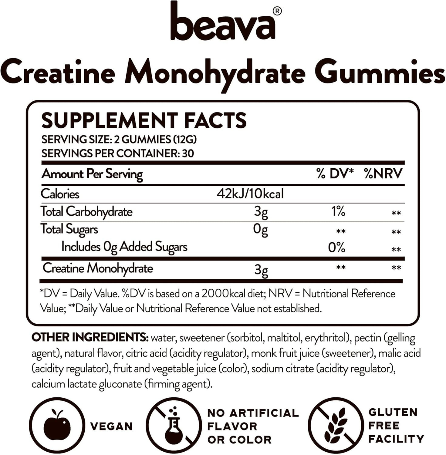Beava Creatine Monohydrate Gummies – Vegan Creatine Chews | 30 Servings