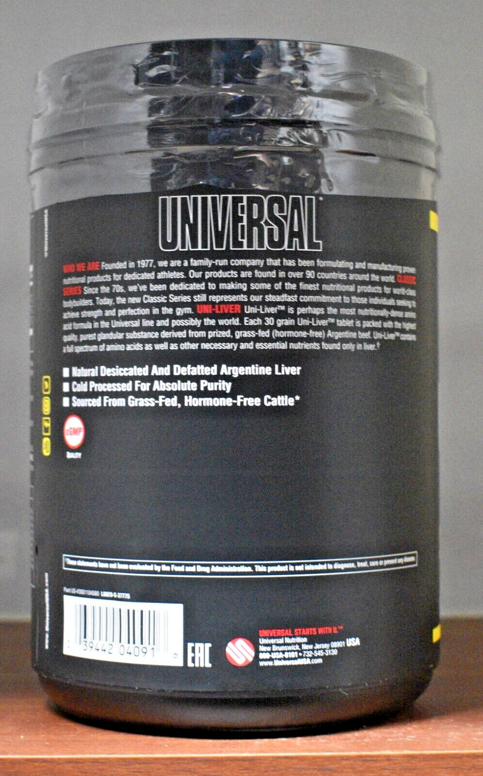 Universal Nutrition Uni-liver 500 Tablets EAA Desiccated Liver 30 Grain Protein