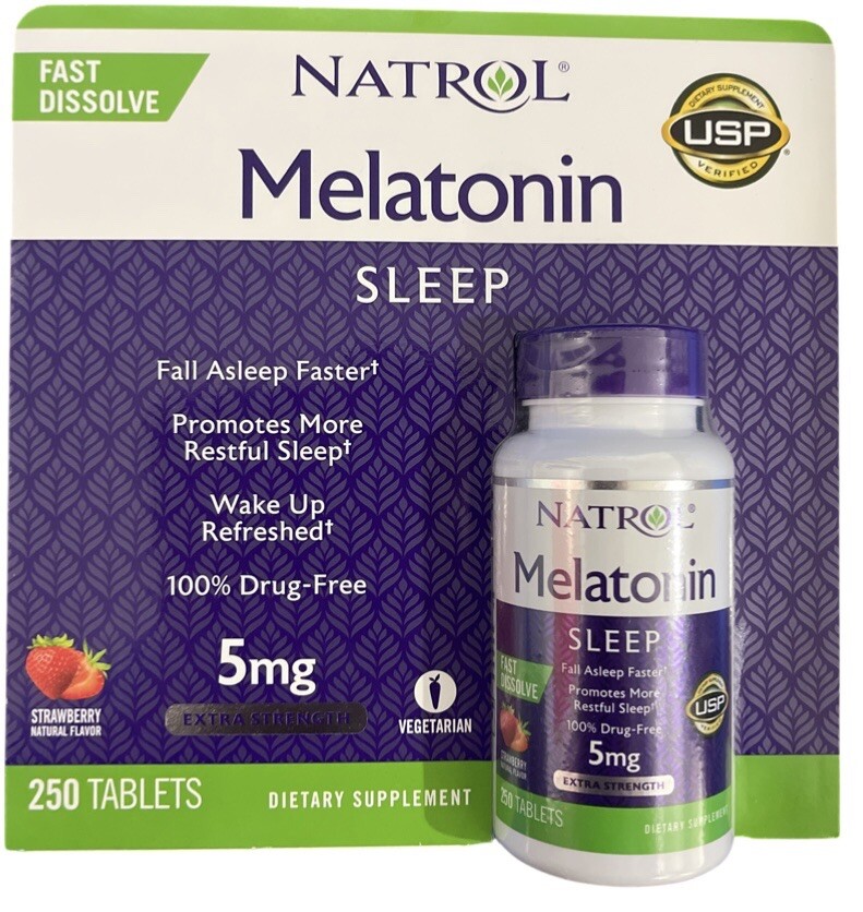 Melatonin 5 mg Sleep Aid 250 Fast Dissolve Tablets