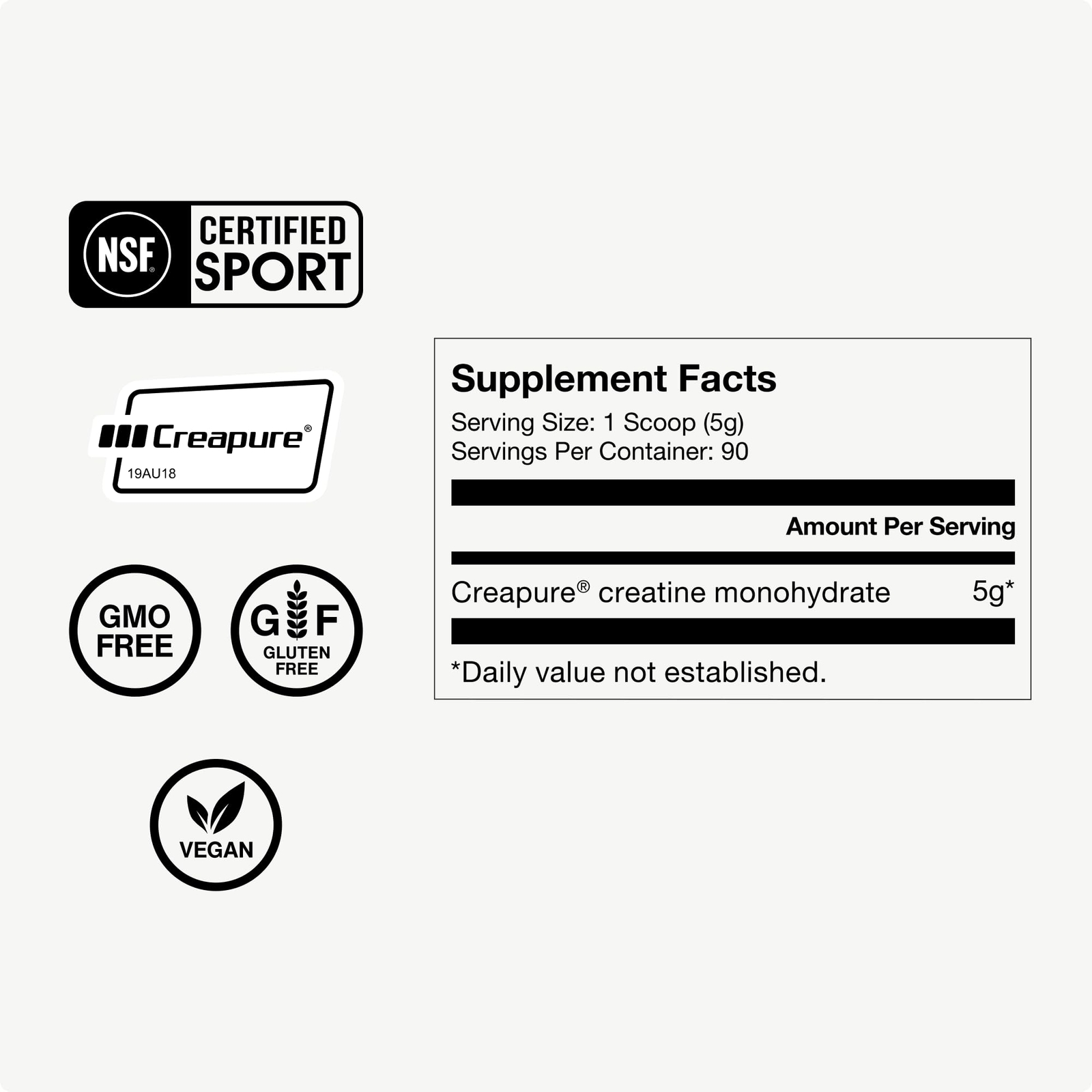 Momentous Creapure Creatine Monohydrate Powder 5g – Strength & Recovery 90srv
