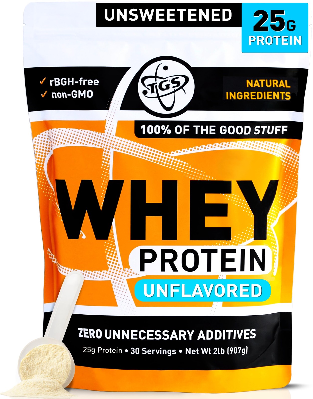 TGS Nutrition Whey Protein Powder Unflavored, Unsweetened No Artificial