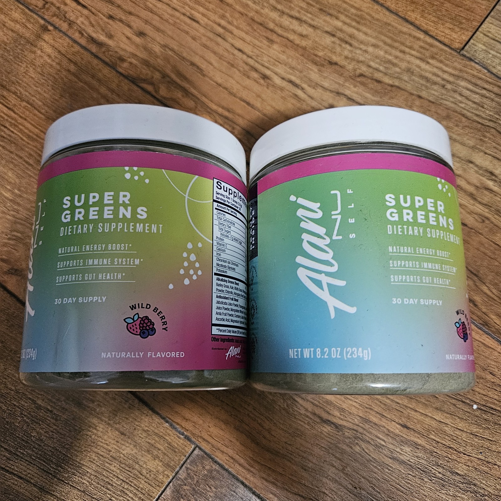 2 Alani Nu Wild Berry Super Greens Smoothie Mix 40+ Vitamins Energy Immune 8.2oz