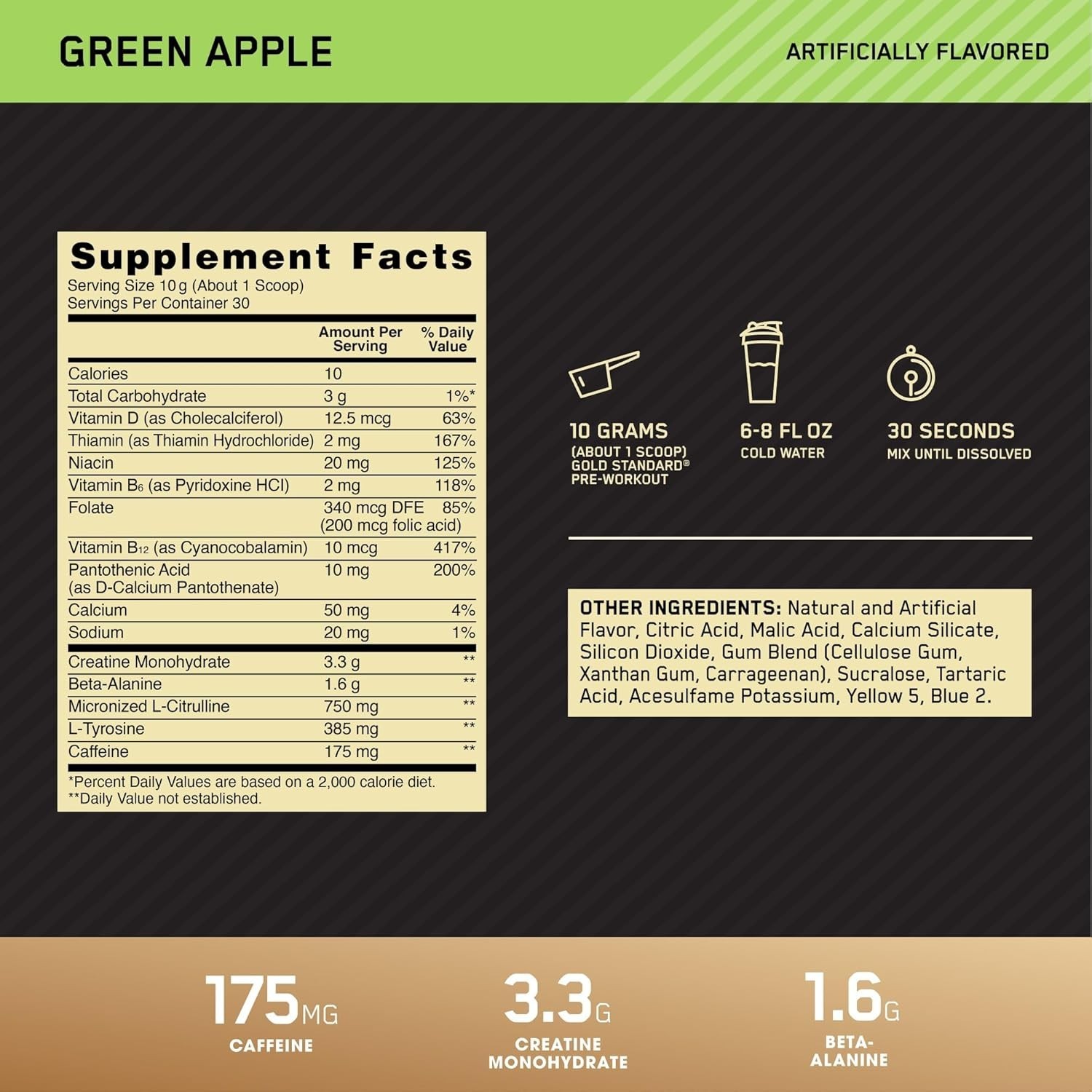 Boost Your Performance with Gold Standard Pre-Workout – Green Apple Flavor, 300g