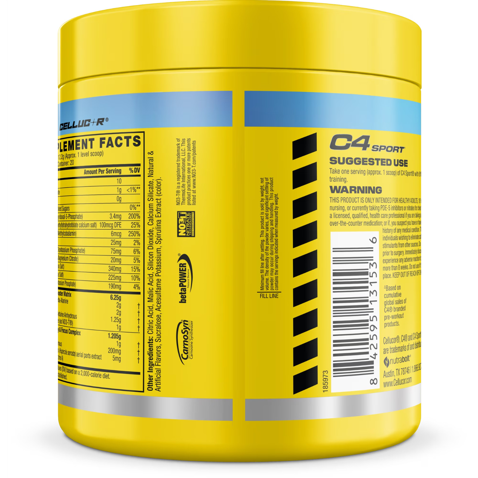 C4 Sport Pre Workout Powder Icy Blue Razz 20 Servings Energy Performance