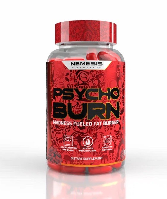 PSYCHO BURN High Stim Fat Burner Nootropic Pre-Workout Nemesis Nutrition. ￼