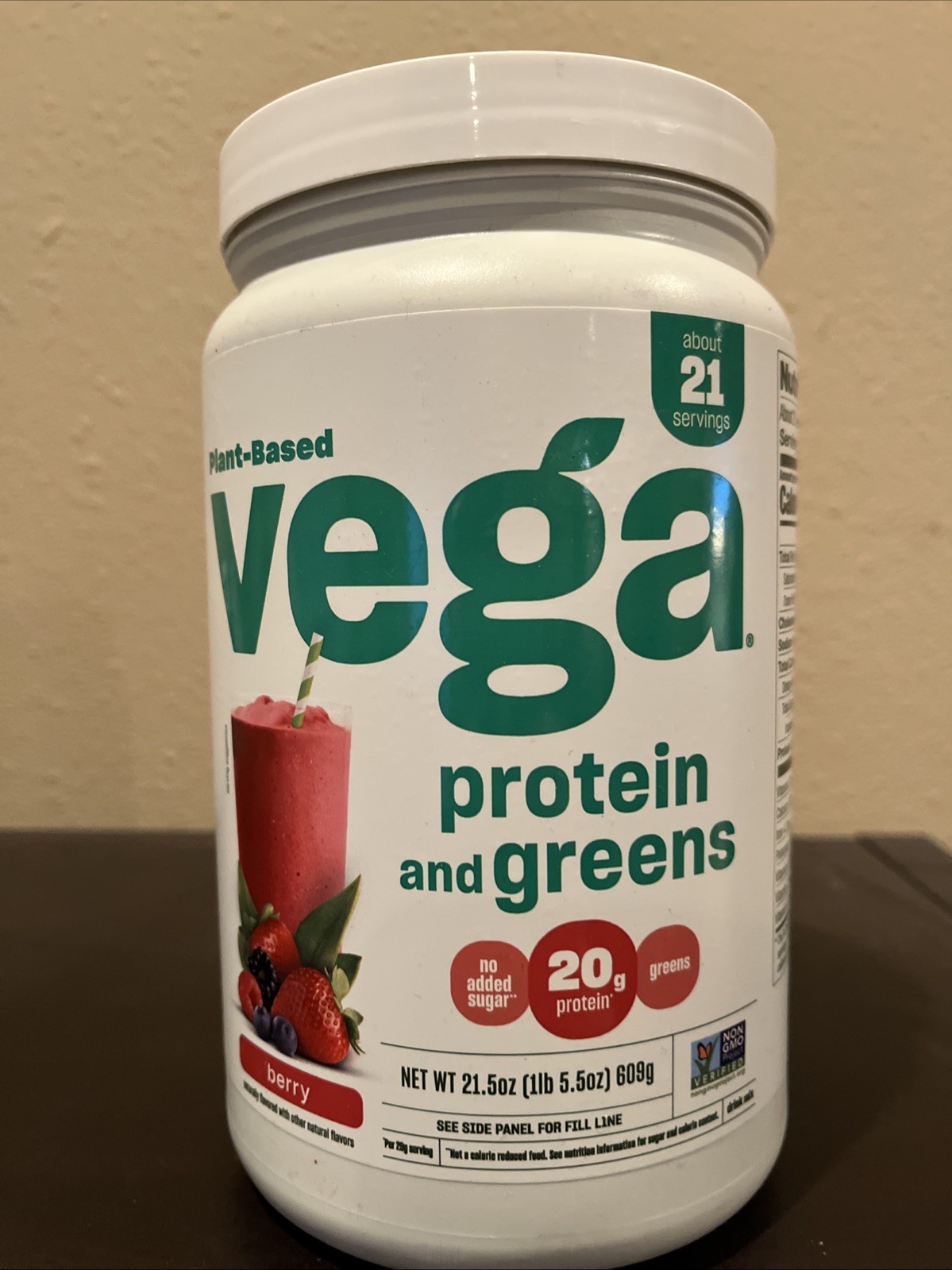 Plant Based Protein and Greens, Berry, 1 lb 5.5 oz (609 g)