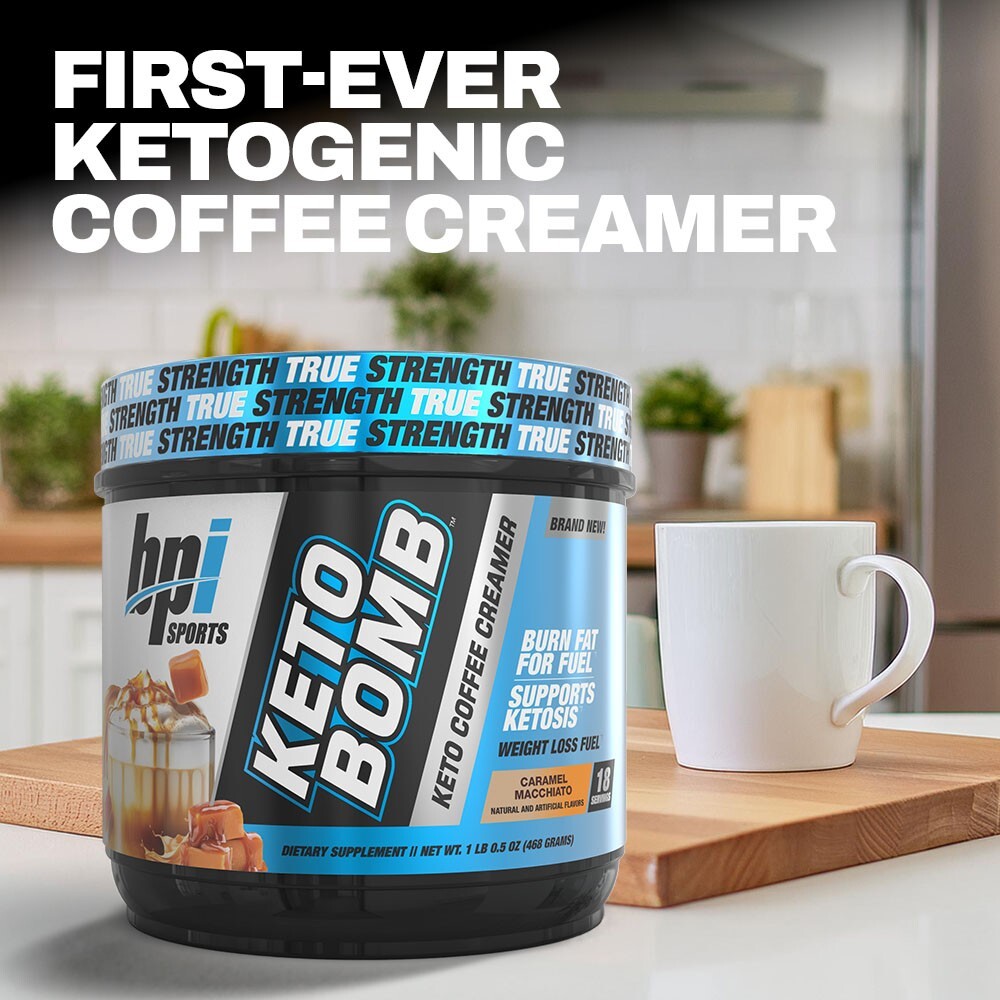 BPI Sports Keto Bomb Weight Loss Coffee Creamer, 18 srv. Caramel Macchiato