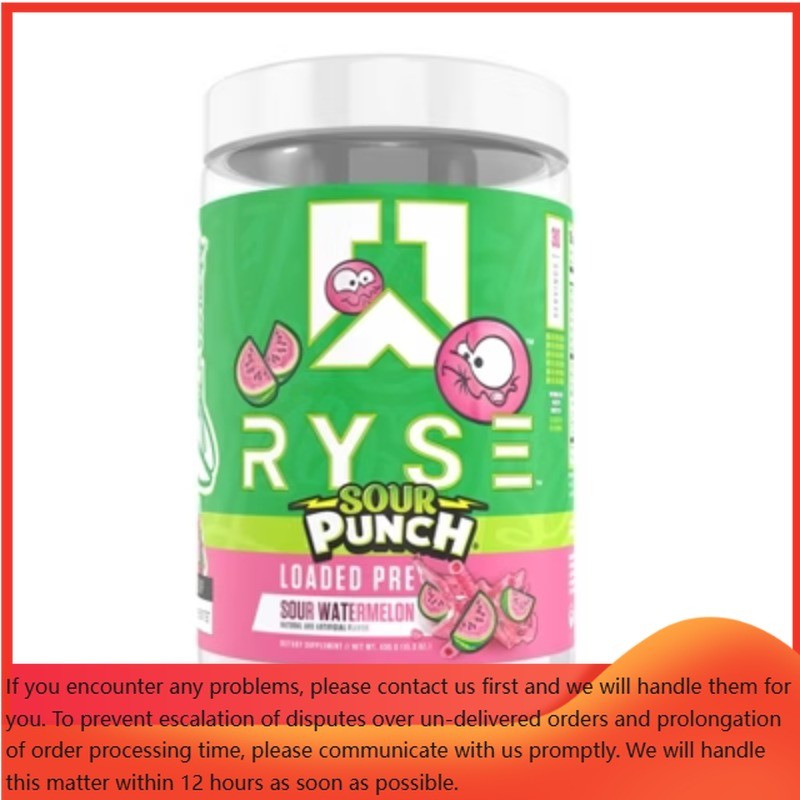 RYSE Loaded Pre Sour Punch Watermelon 30 Servings Energy Supplement Powder
