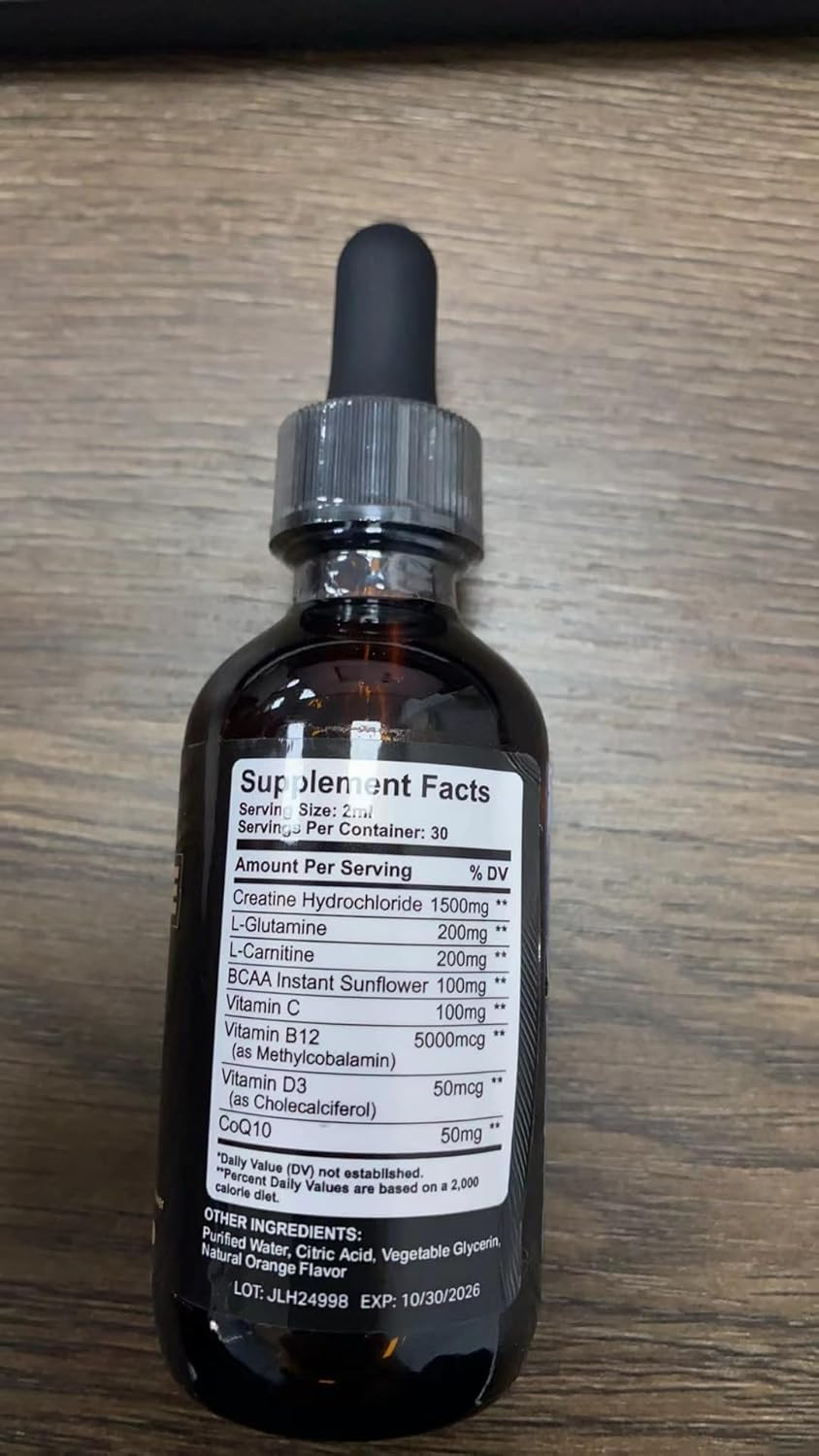 Creatine HCL Liquid Drops for Men & Women, 1500Mg Liquid Creatine Hydrochloride,
