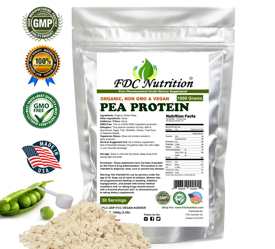 8.8LB (4000g) 100% PEA PROTEIN PRO ISOLATE NON-GMO HIGH PROTEIN VEGAN USP GRADE