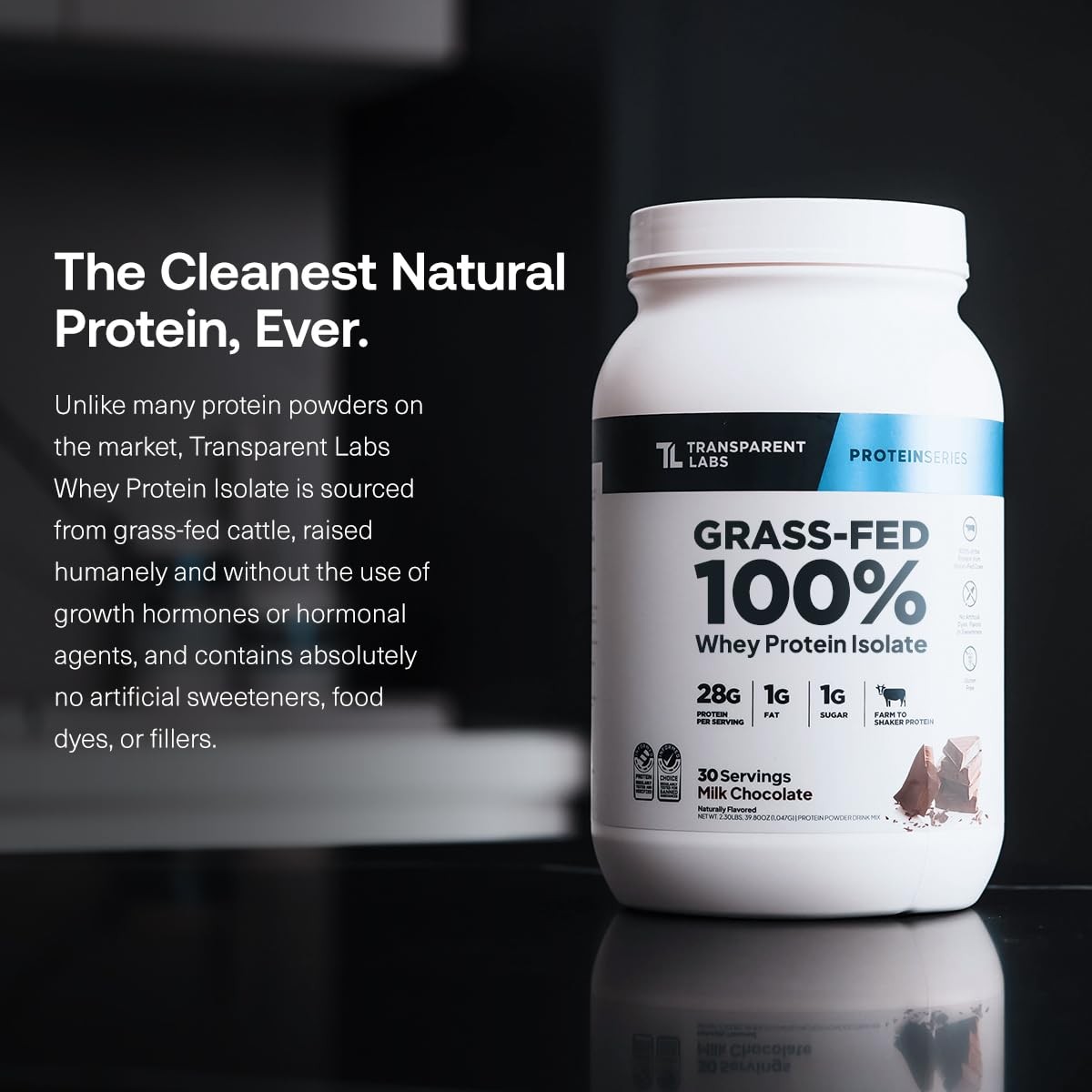 Transparent Labs GrassFed Whey Protein Isolate Natural Flavor, Gluten Free G…