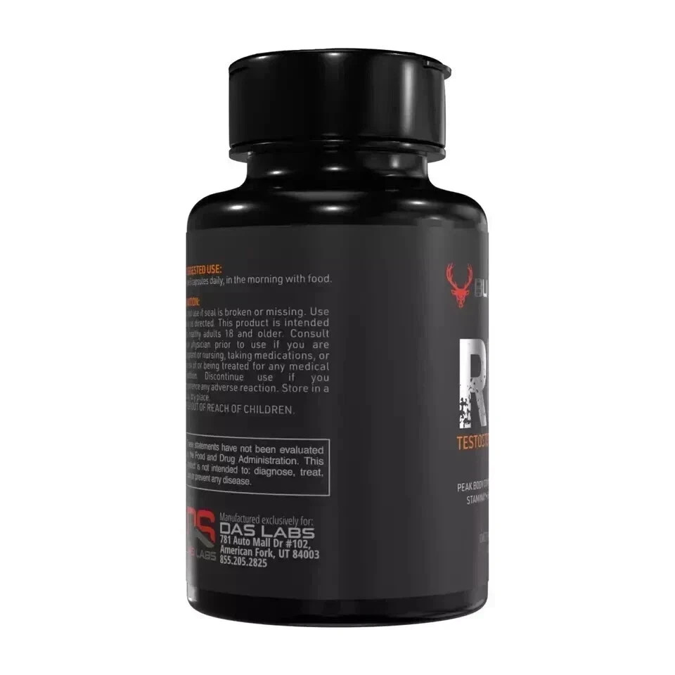 BUCKED UP RUT TESTOSTERONE BOOSTER 90Caps 30Serv Hormone Balance Mood, Pack of 2