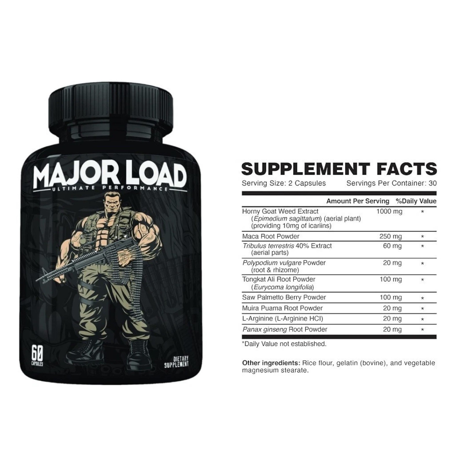 2 PACK LOT Major Load Testosterone Booster MALE ENHANCEMENT Supplement goat weed