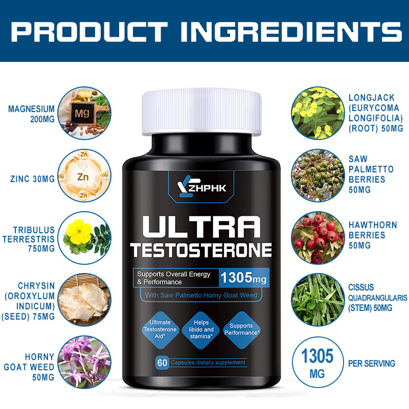 Male Enhancement Capsules – Testosterone Booster – Energy, Libido, Endurance