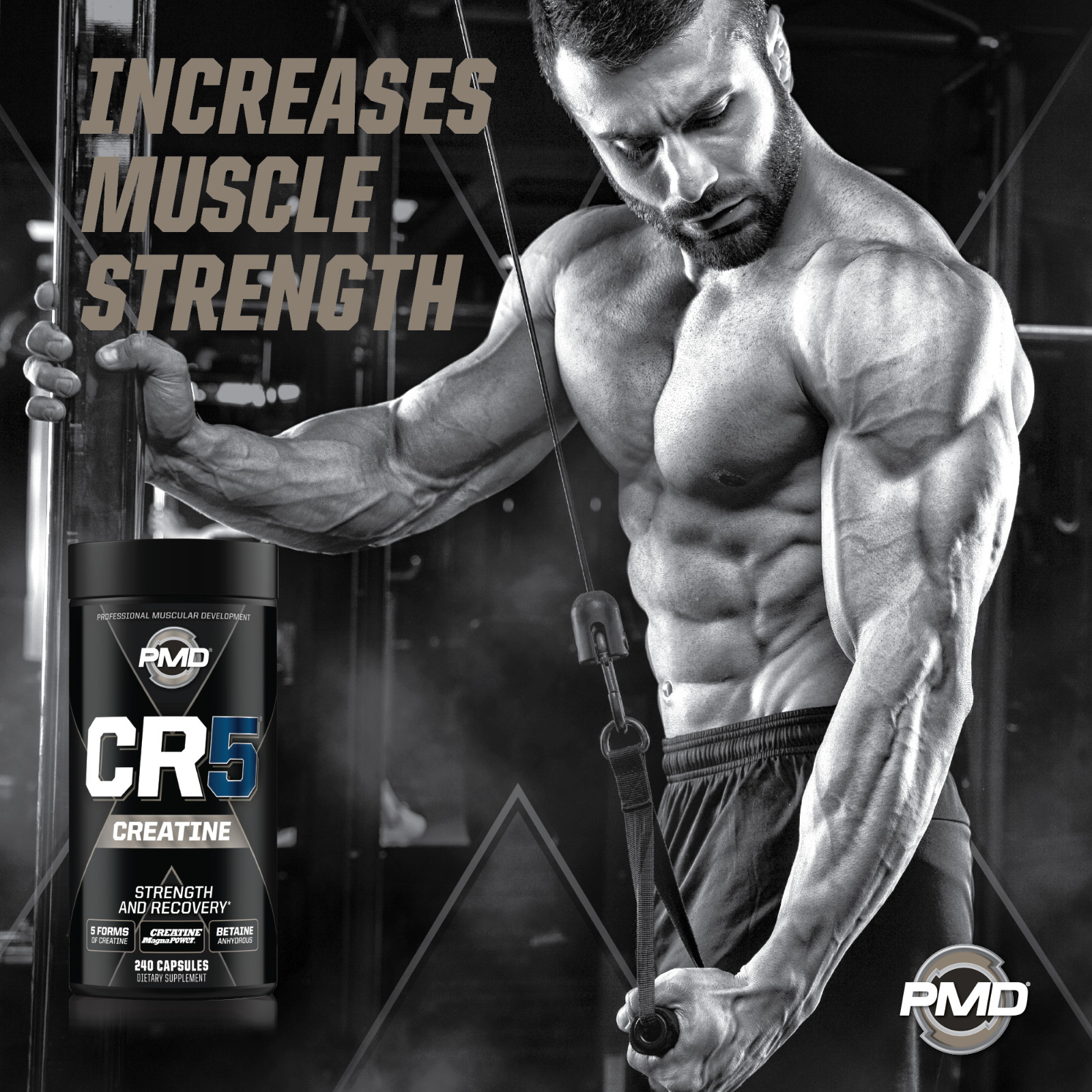 PMD CR5 Creatine Complex – Strength – Power – Muscle and Recovery (240 Capsules)