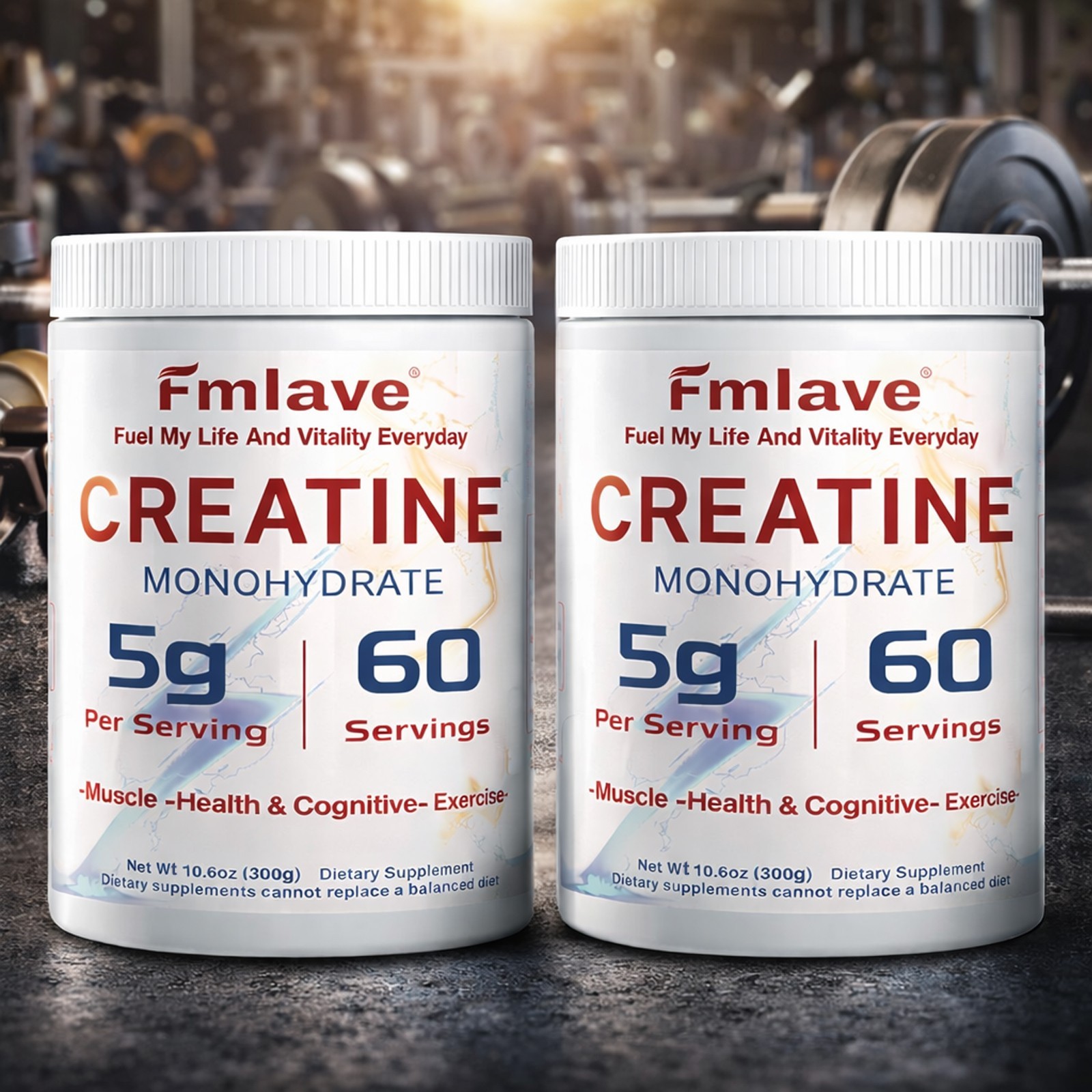 Micronized Creatine Monohydrate Powder 300g, 60 Servings, Unflavored, Non-GMO
