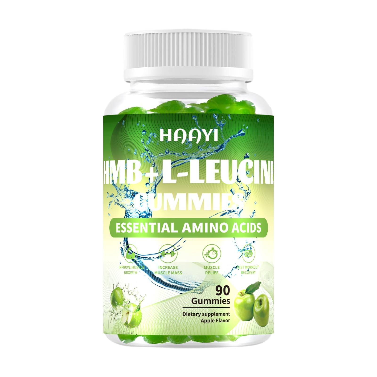 HMB L-Leucine Gummies 3000mg Sugar Free Muscle Growth Recovery 90 Ct