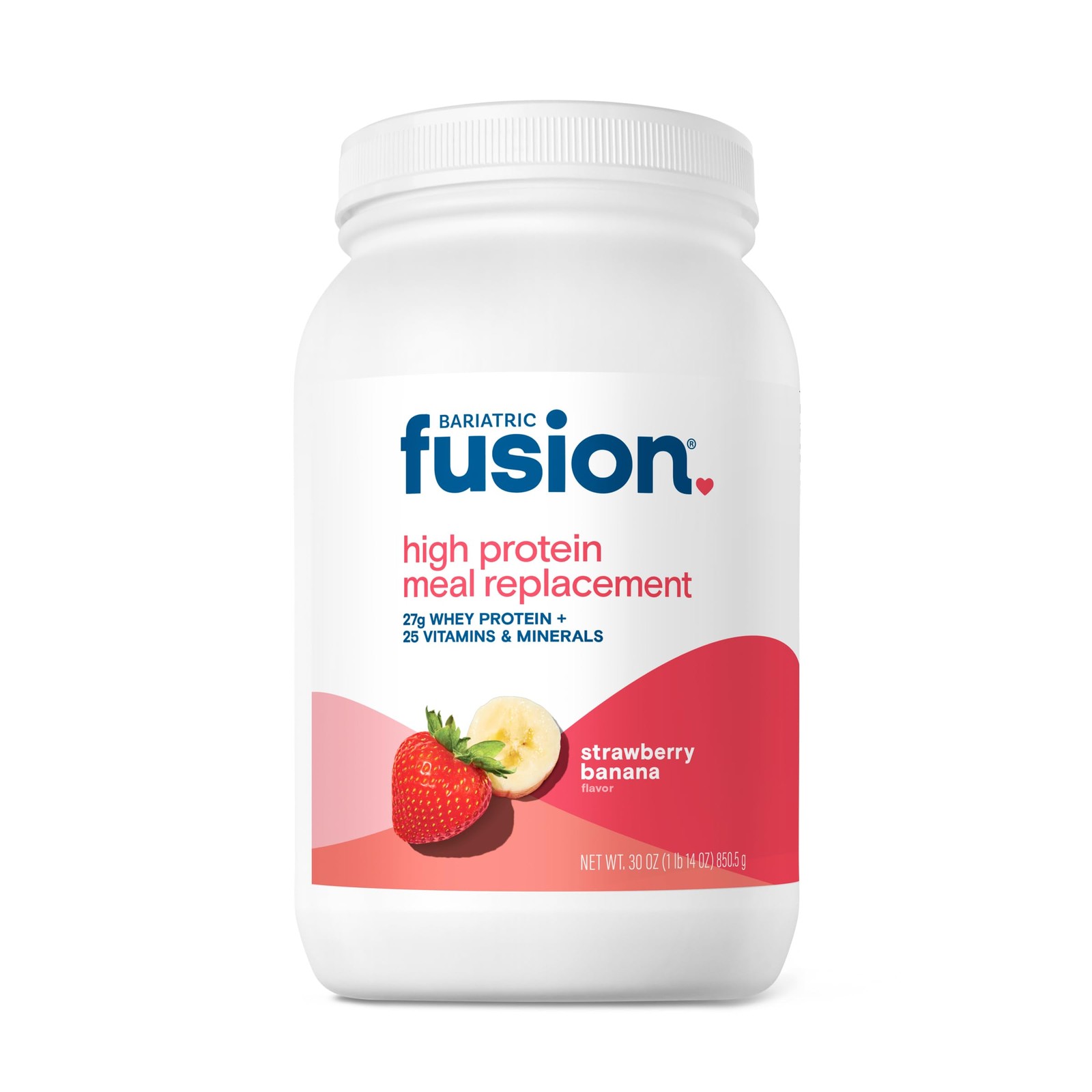 Bariatric Fusion Strawberry Banana Meal Replacement 27g Protein Powder, 21 Se…