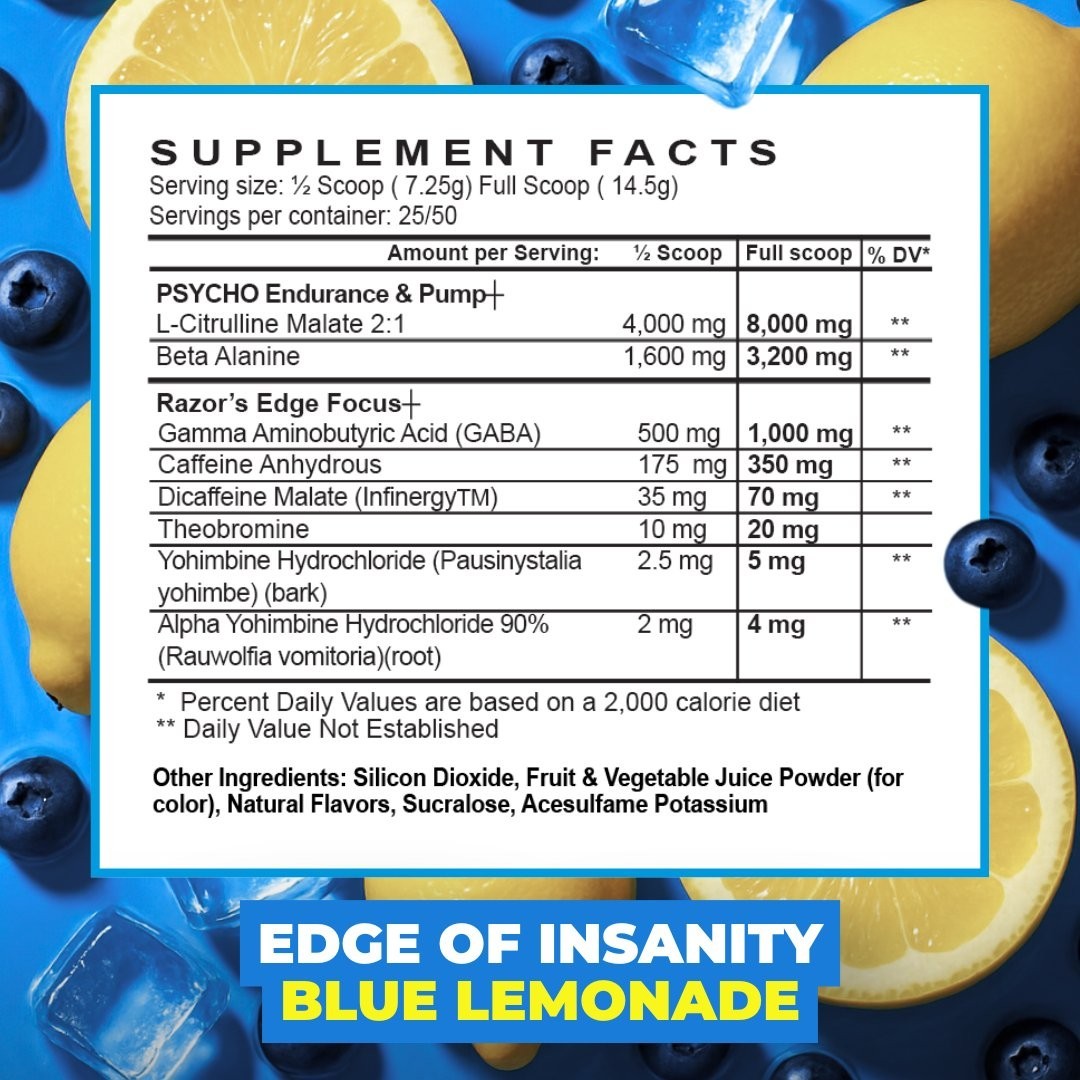 Psycho Pharma Edge of Insanity **Blue Lemonade** 10/27