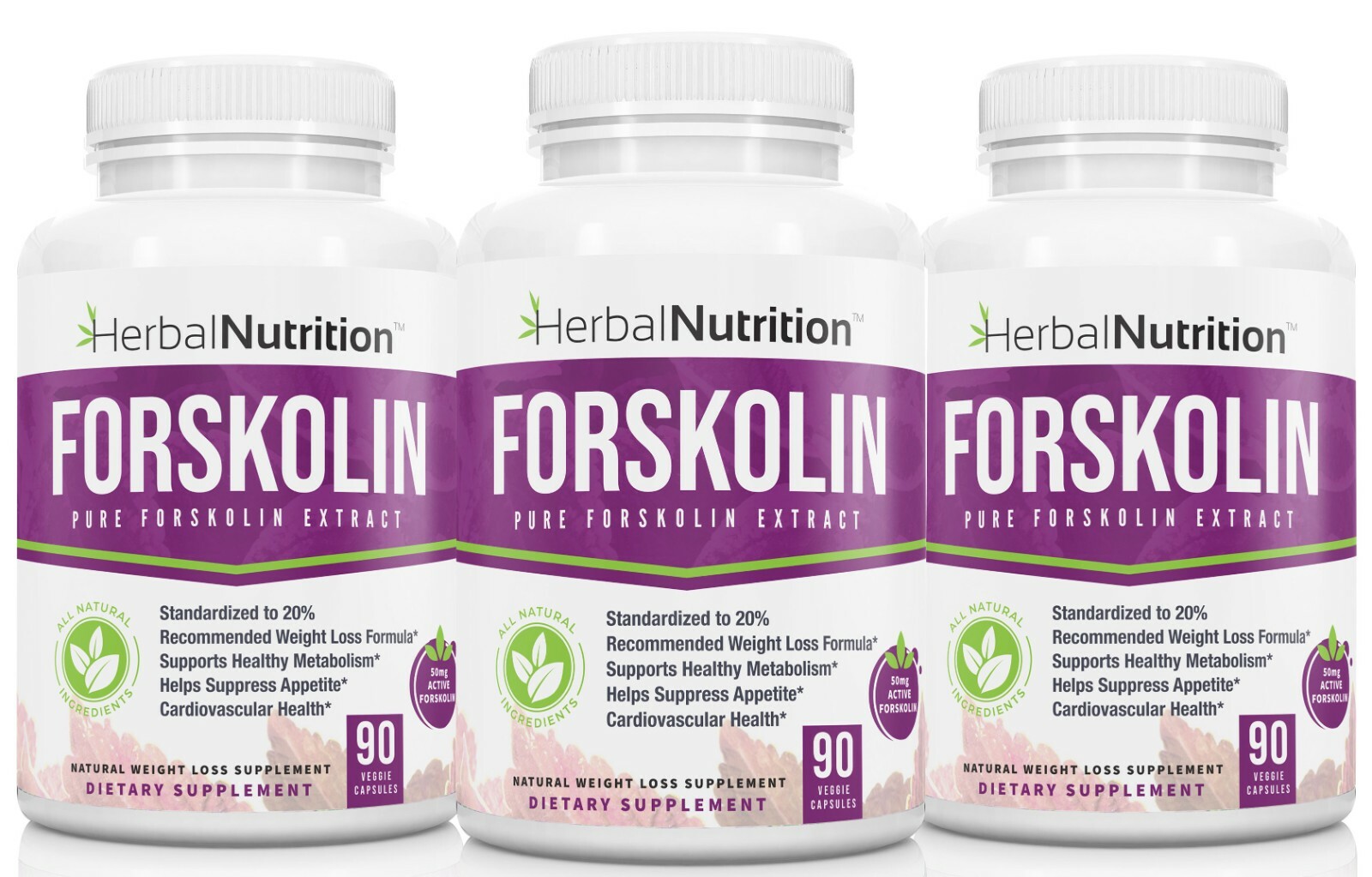 Forskolin Extract – 250mg At 20%, For Diet & Weight Loss *3 Pack* 270 Capsules!