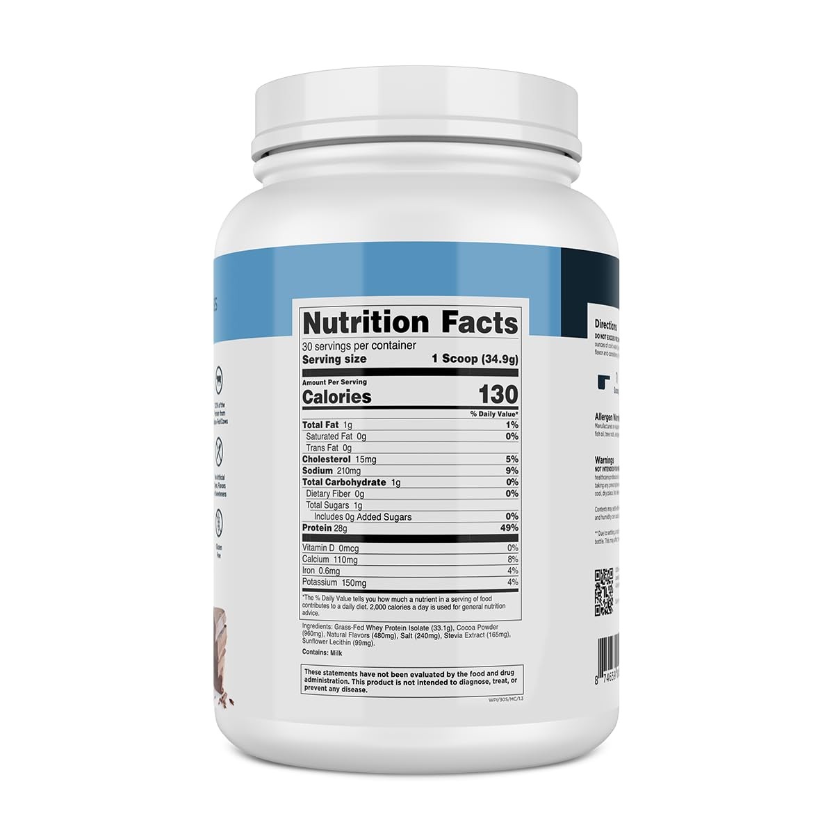 Grass-Fed Whey Protein Isolate – Naturally Flavored, Gluten Free Whey Protein…