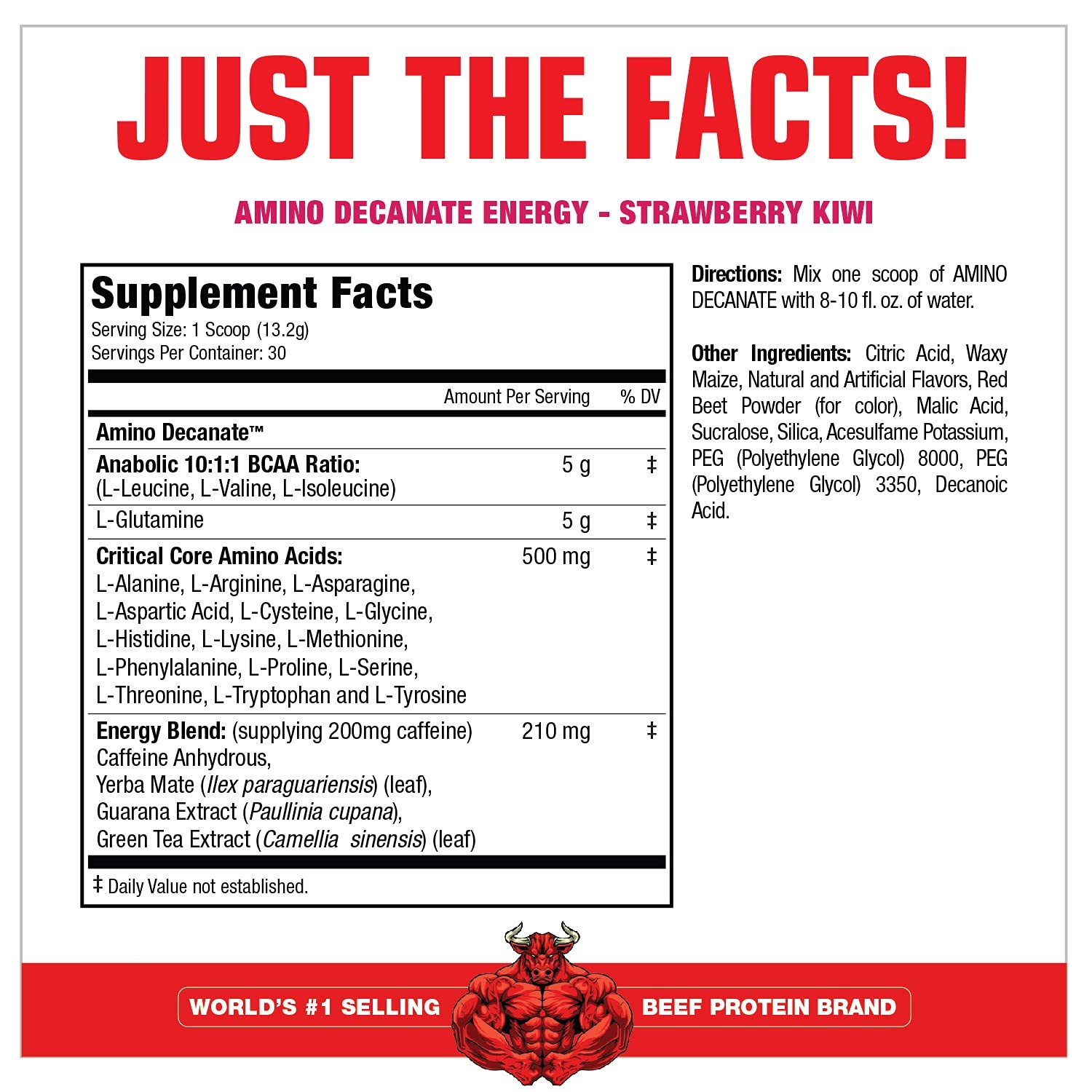MuscleMeds Amino DECANATE Energy, Pre, Intra Workout Drink, Essential Amino