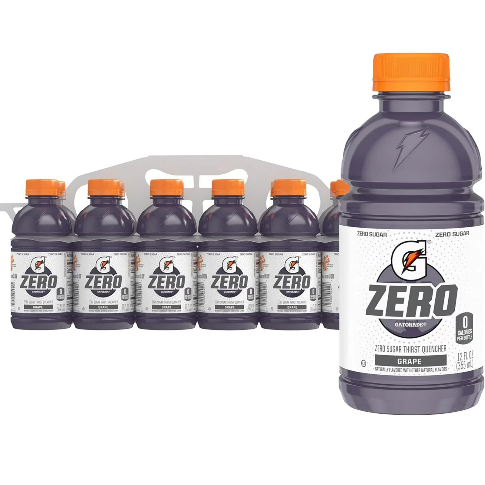 Gatorade Thirst Quencher Zero sugar sports 12 fl oz (Pack of 12) Purple new,