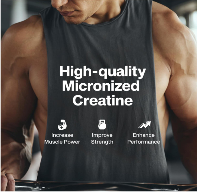 Creatine Monohydrate Powder Micronized Unflavored for Muscle Strength 80 Serving