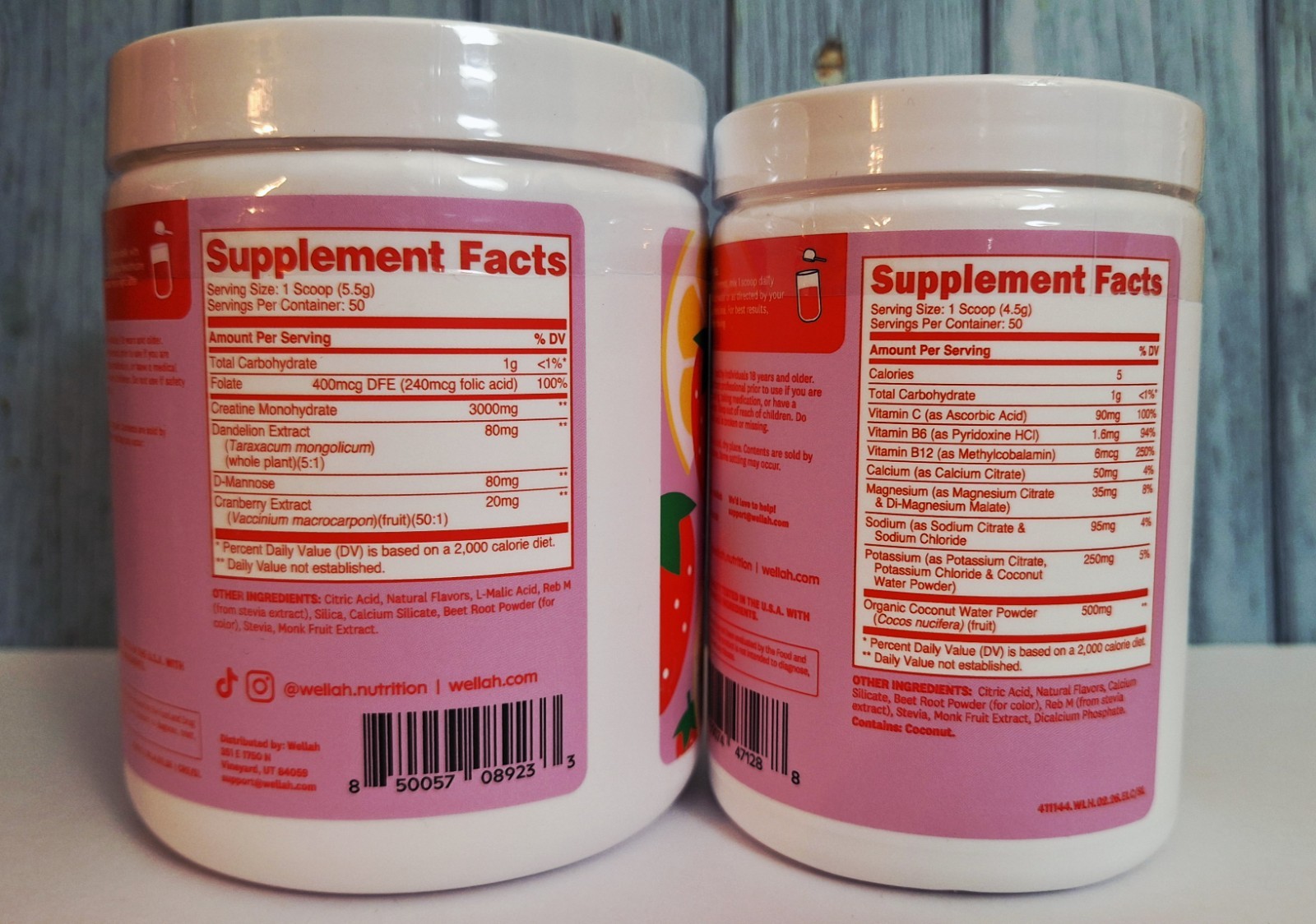 Wellah Creatine & Hydration Bundle 🍓 Lemonade, 50 Servings each, Exp – 2029✨️