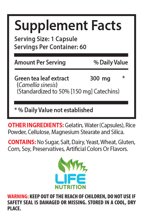 Green Tea Leaf Capsules – Green Tea Extract 300mg – Help You Live Longer 3B