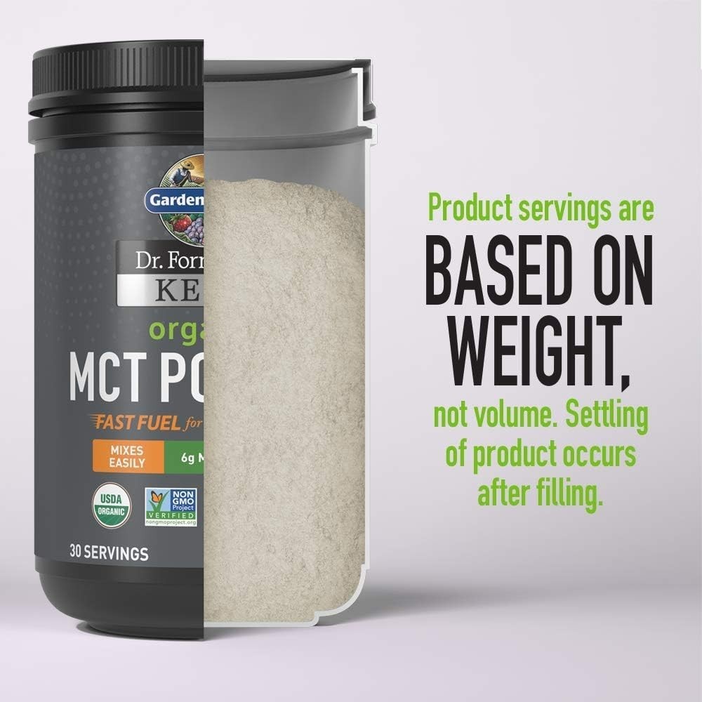 Organic MCT Powder Keto Prebiotic Fiber Probiotics Brain Support 30 Servings