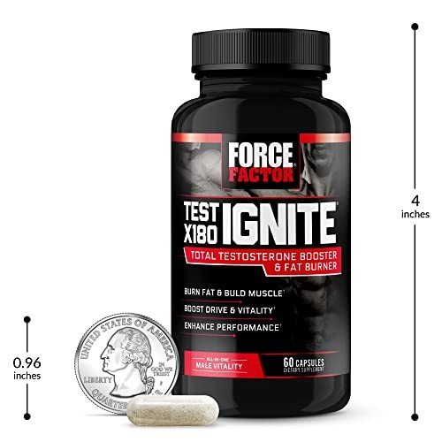 Force Factor Test X180 Ignite Total Testosterone Booster for Men with Fenugre…